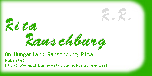 rita ranschburg business card